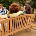 thumbnail image 4 of Ash & Ember Solstice 5 FT Grade A Teak Outdoor Bench, Weather Resistant Outdoor Furniture, Outdoor Patio Furniture with Bow Back Design & Contoured for Comfort, Porch Bench Seats 2 People, 4 of 6