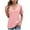 Pink, variant on Wdfiry Summer Short Sleeve T-Shirts for Women Fashion Loose Casual V Neck Solid T Shirt Tunic Tops for Women