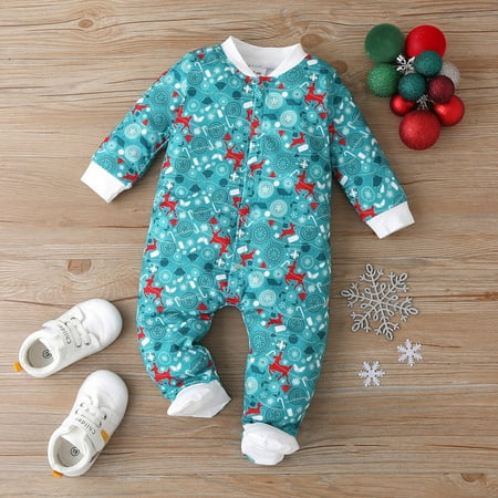 

Christmas Clearance Items LIDYCE Toddler Baby Autumn And Winter Infant Printed Christmas Romper Romper Kids Jumpsuit Blue 9-12Months