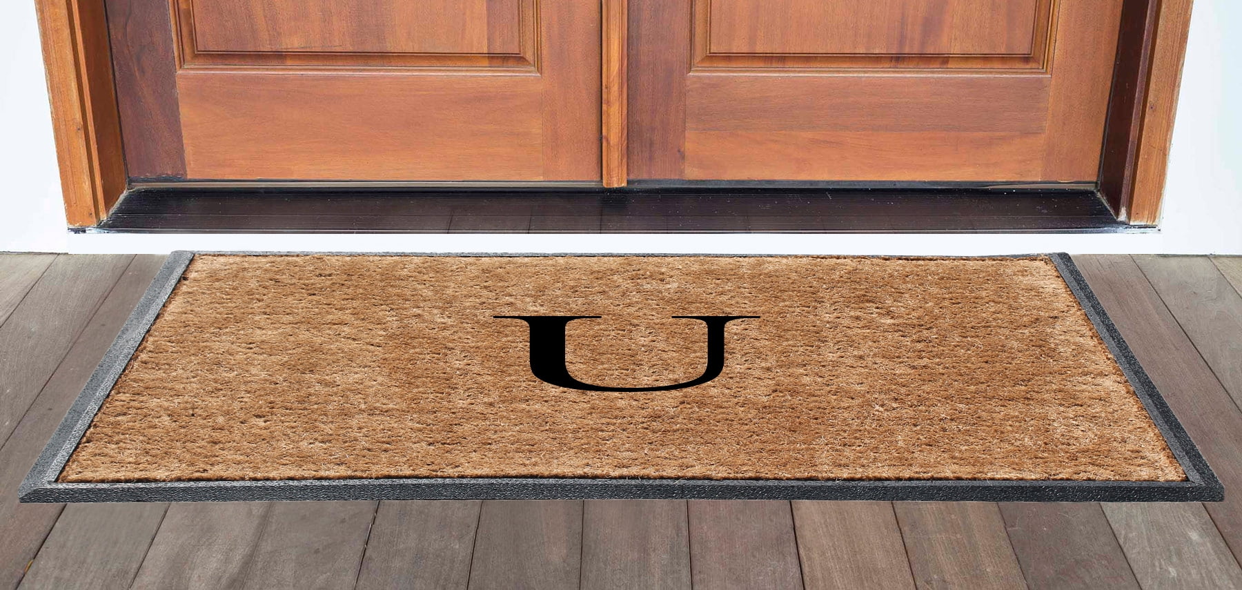 A1HC First Impression 30 in. x 48 in. Rubber and Coir Molded Double Monogrammed Door Mat