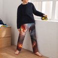 thumbnail image 5 of Wukai Fire Sky Dragon Print Teenagers' Pajama Pant Sleep Pajama Lounge Pant PJ Bottoms with Pockets and Button Fly(Available in Big & Tall)-Small, 5 of 6