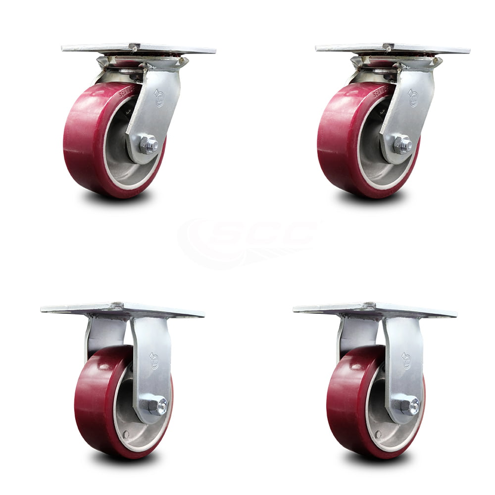 LANTRO JS 132lbs 4pcs 2 S-wivel Casters Double-Wheel Heavy Duty Casters with 360 Degree Top Plate M-ax 