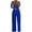 Blue jumpsuits for women, variant on ZZwxWA Summer Women Jumpsuits V-neck Women's Fashion Loose Straight Cold Shoulder Jumpsuits High Waist Pleated Plus Size Overalls Wide Leg Rompers Solid Bib