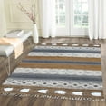 thumbnail image 2 of Casavani Handwoven Brown Cotton Dhurrie Square Living Room Dining Room Kitchen Carpets 5x5 feet, 2 of 7
