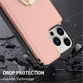 thumbnail image 3 of Wallet Case Compatible with iPhone 14 Pro Max with Card Holder [Built in 360 Rotation Ring Kickstand] PU Leather Shockproof Anti-Scratch Slim Protective Cover for Women-Rose Gold, 3 of 12