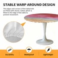 thumbnail image 2 of Elastic Fitted Round Tablecloth, Red Ombre Coastal Waterproof Stretch Table Cover for 55"-60" Tables, Summer Nautical Beach Ocean Seaside Washable Outdoor Tablecloths for Patio, Picnic, Camping, 2 of 9
