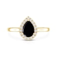 thumbnail image 5 of Rosec Jewels Real Black Spinel Teardrop Engagement Ring with Halo - 5X7 mm - Black Spinel Diamond Ring - AAA Quality, 14K Yellow Gold, US 9.50, 5 of 9