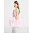 thumbnail image 5 of No Boundaries Women's Quilted Tote Bag, Pink Jubilee Bow/Floral, 5 of 7