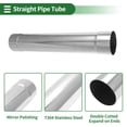 thumbnail image 4 of Unique Bargains 3.15" OD Straight Exhaust Pipe Tube T304 Stainless Steel Car Tubing Piping 17" Length Double Expand-on Ends Surface Polishing Silver Tone, 4 of 7