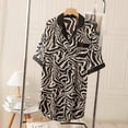 thumbnail image 1 of Camisón con solapa para mujer, cárdigan con estampado de leopardo, falda de seda satinada, vestido de noche a la moda, 1 of 5