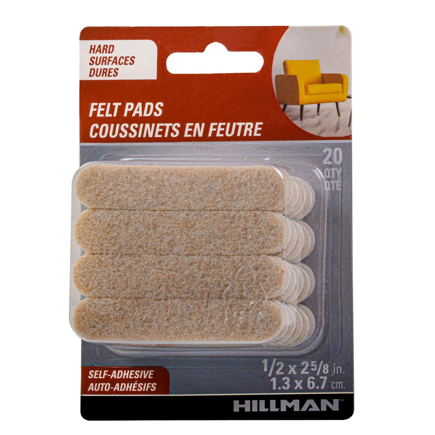 BANDES DE FEUTRE 1/2 "X 2-5 / 8" AVOINE 20PC