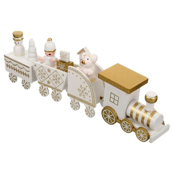 LEORX Christmas Train Decoration Train Tree Wood 1Pack