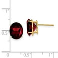 thumbnail image 2 of Real 14kt Yellow Gold 10x8mm Oval Garnet Earrings; for Adults and Teens; for Women and Men, 2 of 2