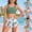 Blue, variant on Girls Tankini Swimsuits with Shorts 10-12 Ribbed Princess Bikini Set Drawstring Bottoms Girls Tankini Swimsuit 2pcs Girls Bathing Suit Allover Printed Swimwear with Cover Up Beach Skirt