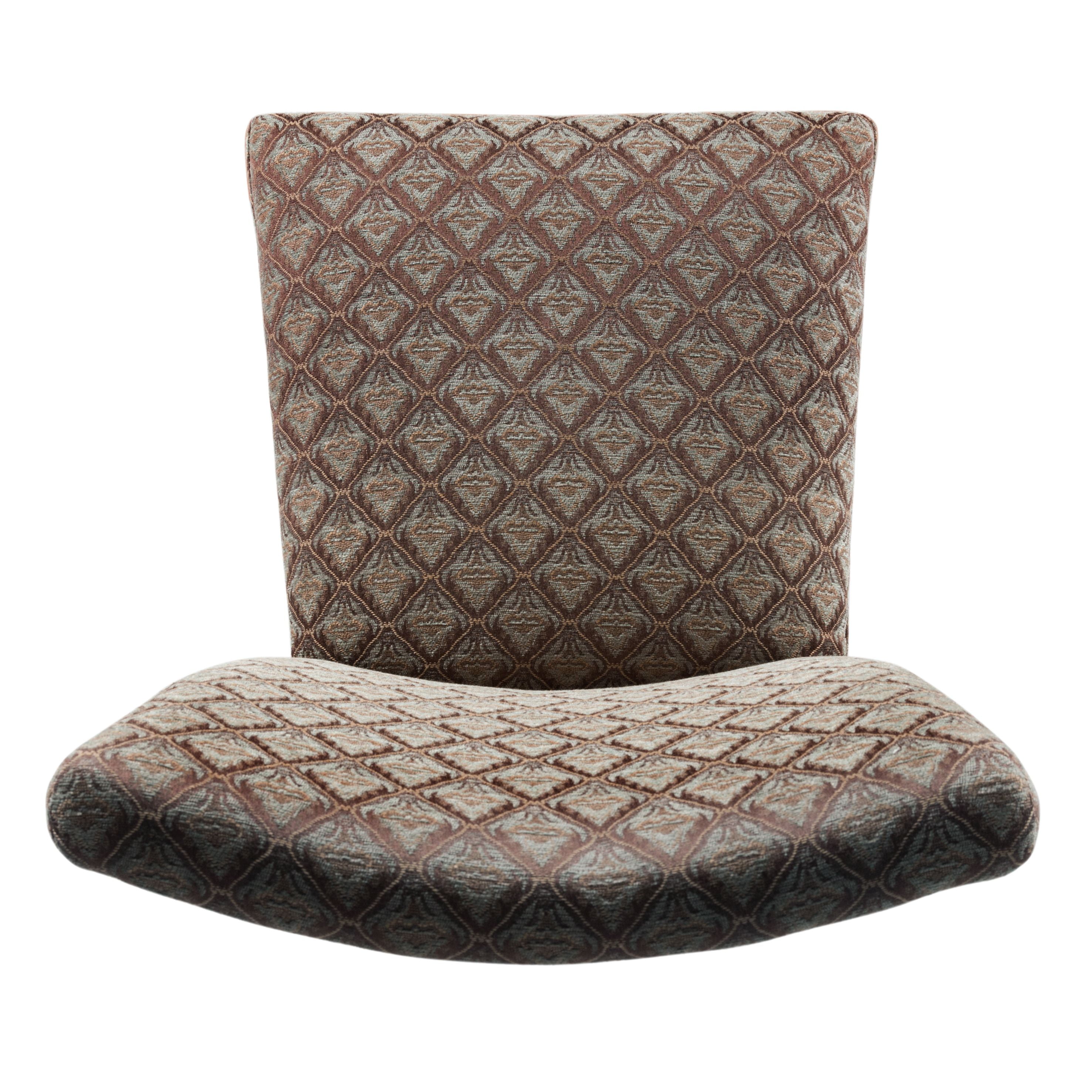 HomePop Parsons Dining Chair, Brown and Blue Fabric