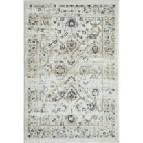 Loomaknoti Kehleigh Oviel 2' x 3' Oriental Indoor Runner Rug , Cream/Blue