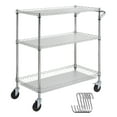 thumbnail image 1 of VEVOR Kitchen Utility Cart, 3 Tiers, 661LBS Capacity Wire Rolling Cart, 80mm Basket Curved Handle, 1 of 9