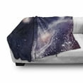 thumbnail image 3 of Universe Soft Flannel Fleece Blanket, Nebula and Planet Cosmic Galactic Outer Space Night Sky Starry Fantasy, Cozy Plush for Indoor and Outdoor Use, 60" x 80", Navy Blue White Coral, by Ambesonne, 3 of 6