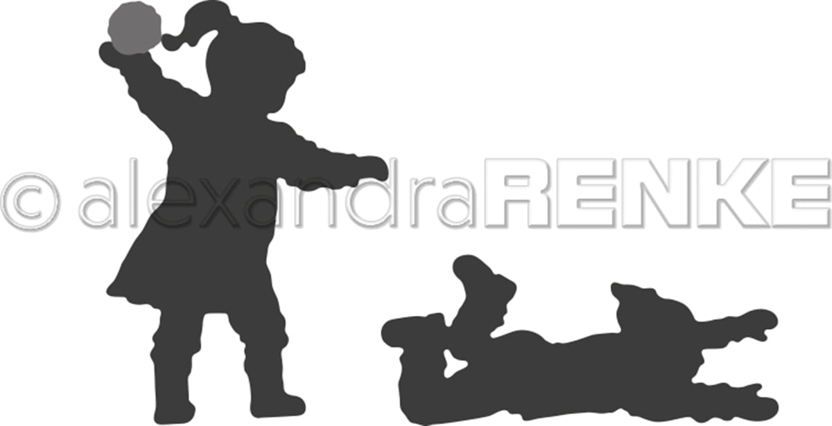 Alexandra Renke Die Cut Snowball Fight 1.5" x 2.1", 0.86" x 2"