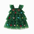 thumbnail image 2 of NOLDARES 6-7 Y Toddler Baby Girl Christmas Dress Star Sequin Tutu Dresses Sleeveless Tulle Dress Princess Dresses for Birthday Party, 2 of 9