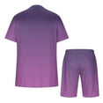 thumbnail image 4 of BiZtdJrK Men Summer 2 Piece Sets Casual Short Sleeve Tshirts Matching Drawstring Beach Shorts Tracksuits Fashion Gradient Print Big and Tall Sport Set My Orders Placed by Me Purple 5XL, 4 of 6