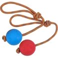 thumbnail image 1 of KAIYANG 2 bolas con cuerda de juguete para perros, pelota de goma sólida elástica duradera de 7 cm (azul + rojo), 6 cm azul y rojo, 1 of 5
