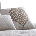 thumbnail image 4 of Benjara 9 Piece Queen Cotton Comforter Set with Textured Floral Print- Gray, 4 of 7