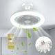 thumbnail image 3 of Ventilador de techo 3 en 1 de 30w con lámpara de iluminación, Base convertidora E27 con Control remoto para dormitorio, sala de estar, hogar, Ac85-265v silencioso, 3 of 4