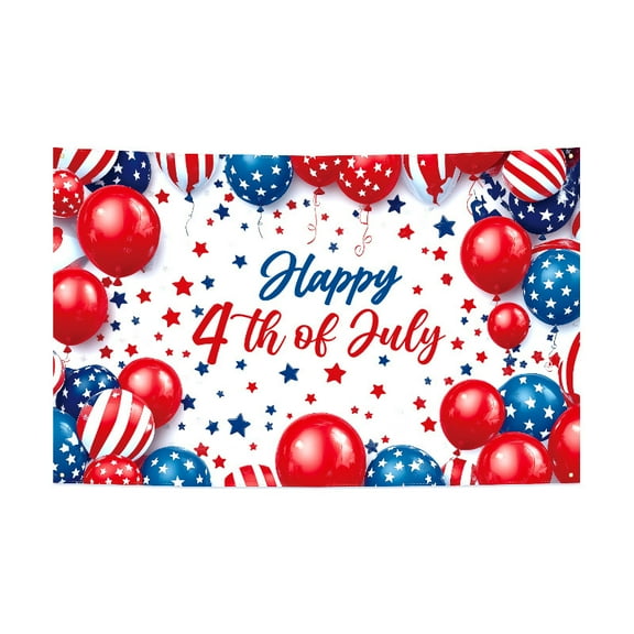 4th of July Greeting Card - Festive Design with Red, White, and Blue Balloons - Perfect for Independence Day Wishes and Celebrations