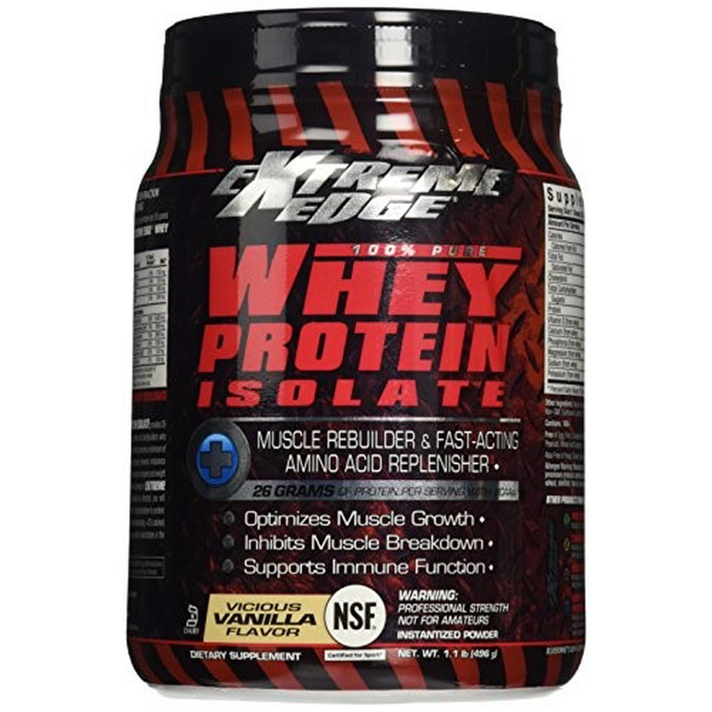 Extreme Edge Whey Protein Isolate Powder, Vicious Vanilla, 1.1 Pound