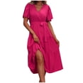 thumbnail image 2 of Gspmoly Robes pour Femmes, Robe Décontractée pour Femmes avec Poches d'Été à Imprimé Floral, Robe Courte à Col en V, Robes de Fête pour Femmes jusqu'à 65 % de Rabais, 2 of 5
