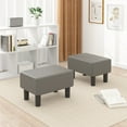 thumbnail image 3 of VECELO Small Footstool Ottoman, PU Leather Footrest with Legs, Rectangle Padded Seat for Living Room Bedroom, Gray, 3 of 7
