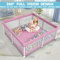 thumbnail image 5 of G TALECO GEAR Baby Playpen with Mat, Foldable Playpen for Babies and Toddlers, Portable Travel Play Yard, 50"x50", Pink, 5 of 8