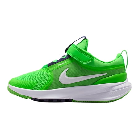 Nike, Unisex Kids, Star Runner 5 Little Kid, Green Strike/White/Imperial Purple, 11 Medium, Little Kid