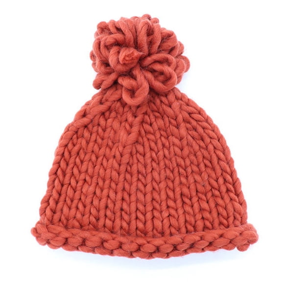Womens Winter Knitted Warm Faux Bobble Baggy Plain Beanie Hats Caps