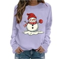 thumbnail image 3 of Jsaierl Women's Christmas Sweatshirts Funny Snowman Graphic Sweatshirt Party Work Pullover Crewneck Holiday Long Sleeve Tops S-2XL, 3 of 7