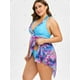 thumbnail image 3 of Set de Tankini de Halter con Color Bloque de Tamaño Plus Rosegal Tankinis, 3 of 5