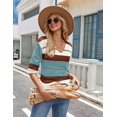 thumbnail image 4 of FUNING Womens Sweaters Fall 2025 Long Sleeve Knit Pullover V Neck Lightweight Crochet Sweater Tops Dressy Casual, 4 of 6