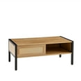 thumbnail image 5 of Rattan Coffee table with Metal Legs, SHINPT Mid Century Modern Coffee Table, Small Coffee Table Sliding Door for Storage, Couch Desk for Livingroom, Office Areas, Floor Table, Apartment Furniture, 5 of 7
