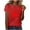 Red#1, variant on Women's Summer Short Sleeve Crewneck Leaf Print T-Shirt | Casual Cotton Blend Tops with Spandex | Plus Size Friendly Cotton Shirts (S-3XL)