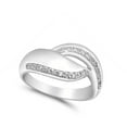 thumbnail image 4 of White Cubic Zirconia Pave Line Wave Knot Ring .925 Sterling Silver Band Jewelry Female Male Size 8, 4 of 4