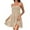 06# Beige, variant on Sundresses for Women Smocked Spaghetti Strap Square Neck Mini Babydoll Dress Casual Summer Flowy Tiered Ruffle Dress Beige 2XL