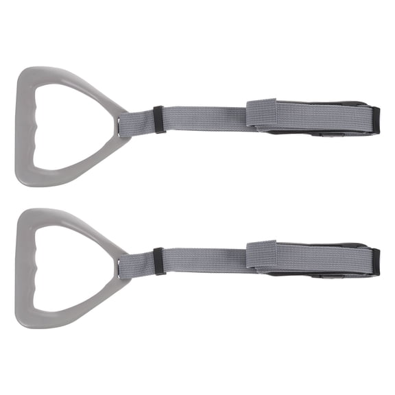 Tineasur 2 Pcs Gymnastic Rings Strength Training Adjustable Straps Grey Outdoor