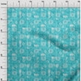 thumbnail image 2 of oneOone Cotton Jersey Aqua Blue Fabric Circle & floral Texture Diy Clothing Quilting Fabric Print Fabric By Yard 58 Inch Wide, 2 of 4
