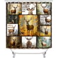 thumbnail image 2 of 4PCS Hunting Shower Curtain Sets with Rugs, Deer Shower Curtain, Waterproof Fabric Shower Curtain, Fall Forest Elk Moose Wildlife Animal Cabin Lodge Country Farmhouse Rustic Bathroom Decor, 2 of 7