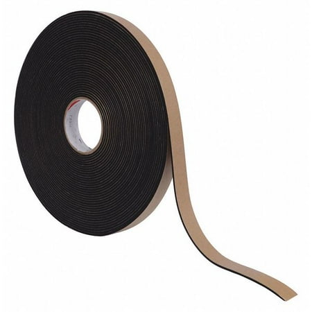 

ZoroSelect Foam Strip Water-Resistant Closed Cell 3/4 in W 25 ft L 1/2 in Thick Black