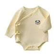 thumbnail image 1 of MIASHUI Justaucorps à Manches Longues pour Bébé Pyjama Léger et Doux, Jaune, 2-6 Mois, 1 of 3