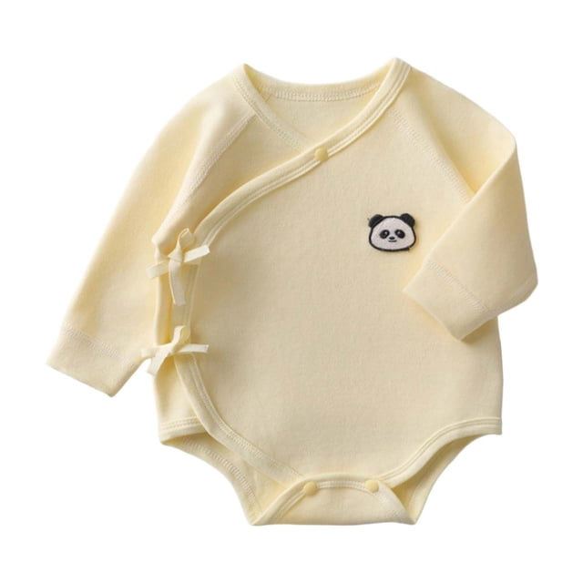 MIASHUI Justaucorps à Manches Longues pour Bébé Pyjama Léger et Doux, Jaune, 2-6 Mois