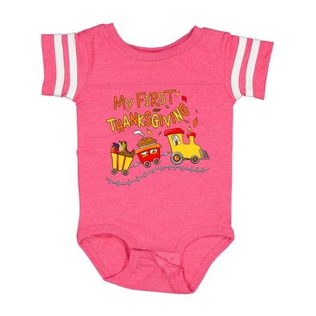 

Inktastic My 1st Thanksgiving Turkey Train with Food Gift Baby Boy or Baby Girl Bodysuit