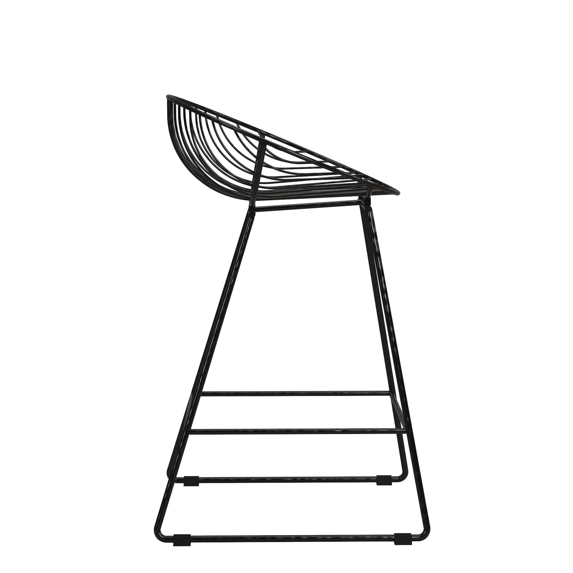 CosmoLiving by Cosmopolitan Ellis 24" Metal Counter Height Bar Stool, Black